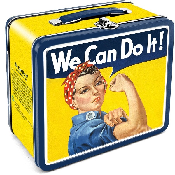 Rosie the Riveter Lunch Box Snack Box NEW Red Blue Case We Can Do It 