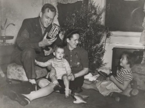 Soldier and his family, Christmas 1945