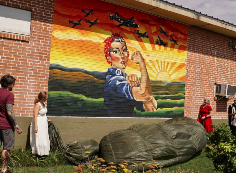 Vintage Flying Museum Texas Rosie Riveter Mural